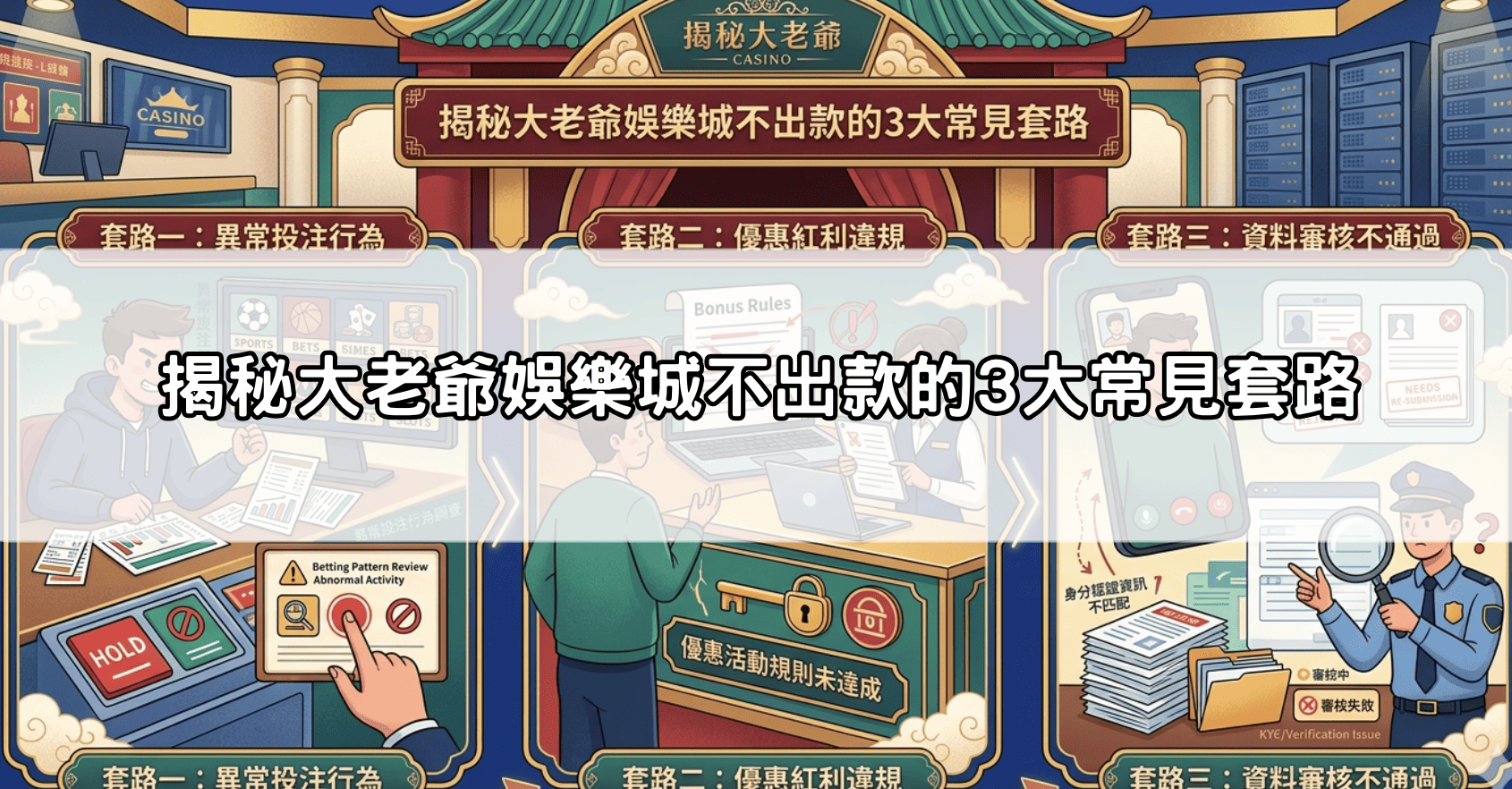 揭秘大老爺娛樂城不出款的3大常見套路